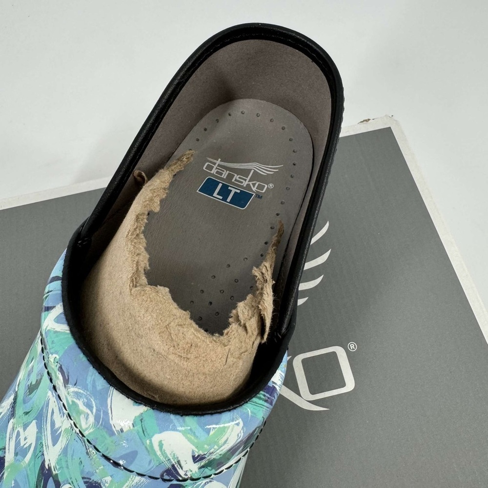 NIB Dansko Blue Hearts LT Pro Slip In Clogs multi sizes - Picture 6 of 7
